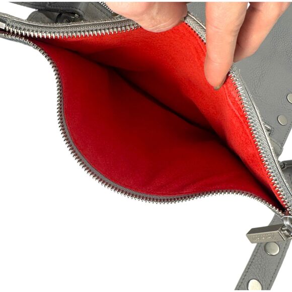 Hammitt Montana Reversible Pewter Nubuck Snake Crossbody Silver - Picture 12 of 16